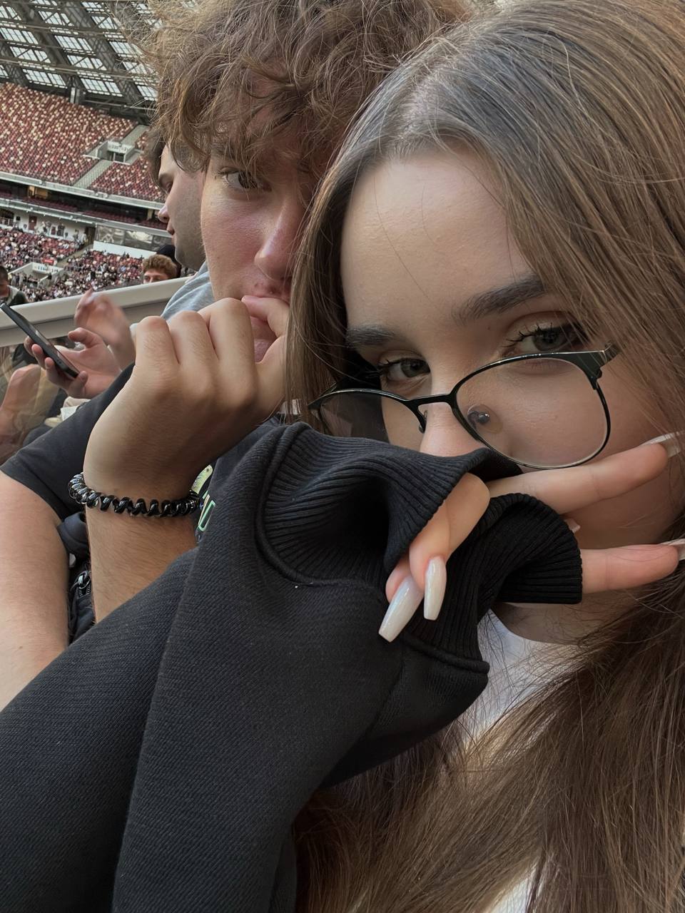 Us at the stadium together